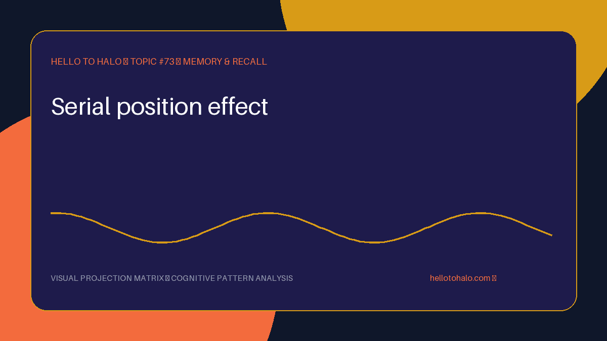 Serial position effect: what it is and how to recognise it